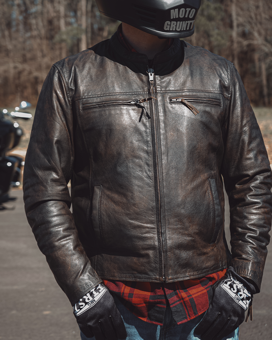 Rocky Men's Motorcycle Leather Jacket Men's Leather Jacket Jackets