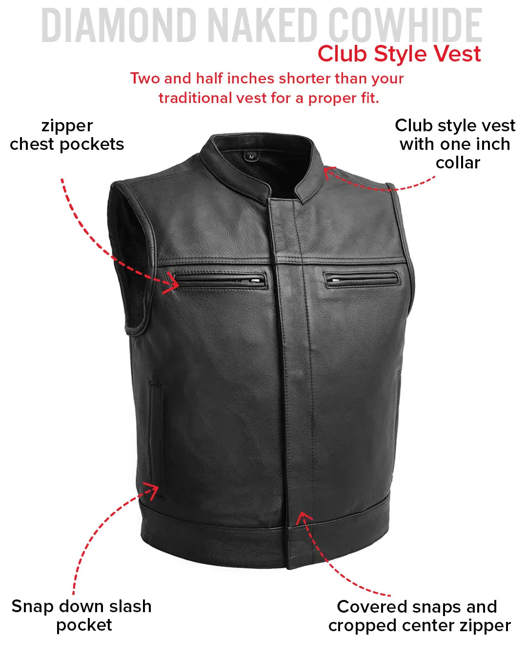 Lowrider Men's Motorcycle Leather Vest Men's Leather Vest Vests
