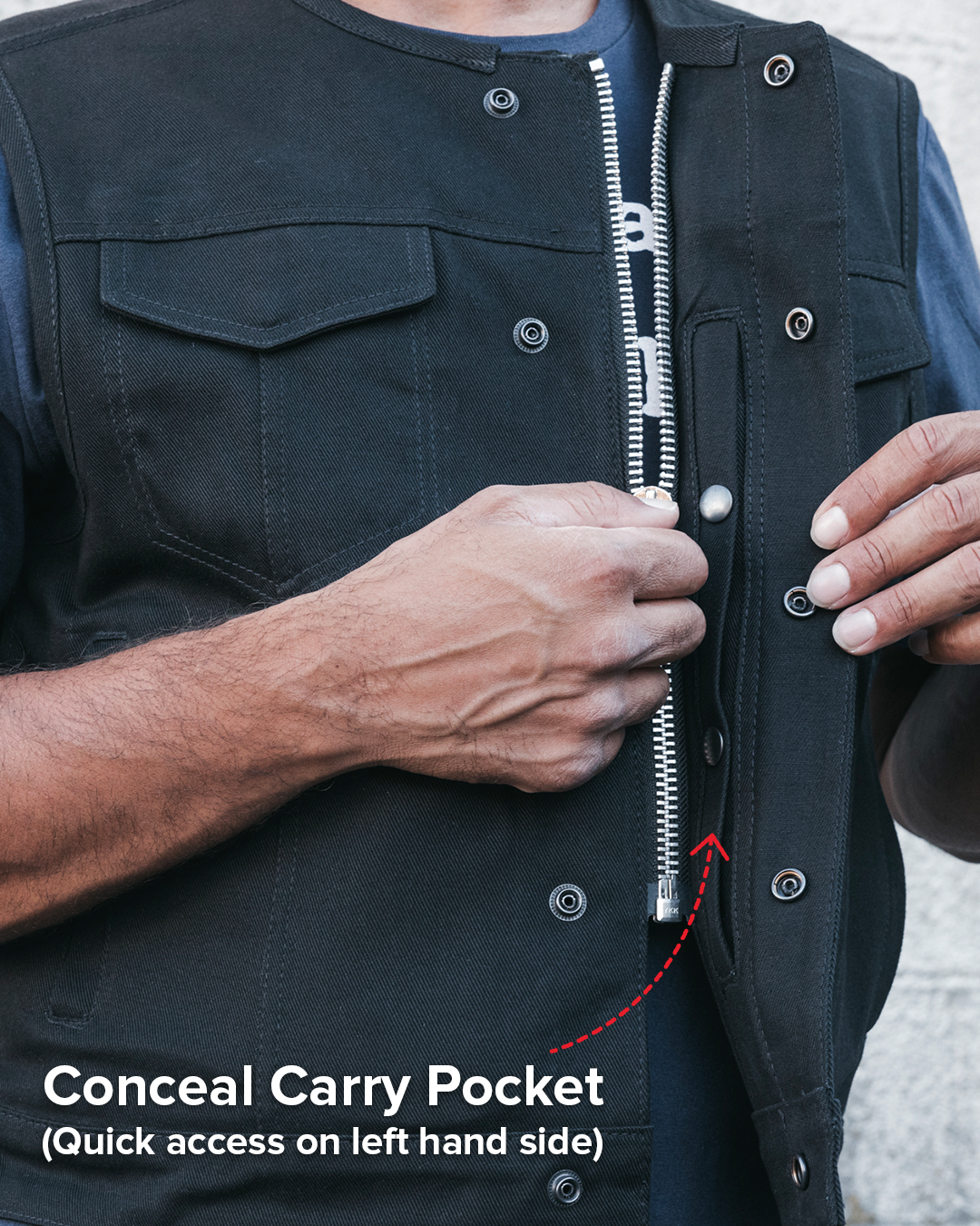 Lowside Men's Motorcycle Twill Vest Men's Twill Vest Vests