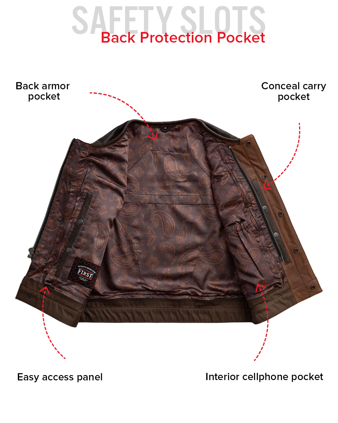 Lowside Rider Men's Motorcycle Leather Vest Men's Leather Vest Vests