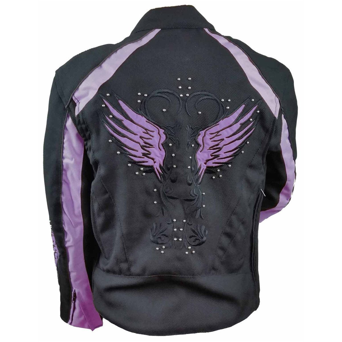 Vance Leather Women's Reflective Wings Motorcycle Jacket