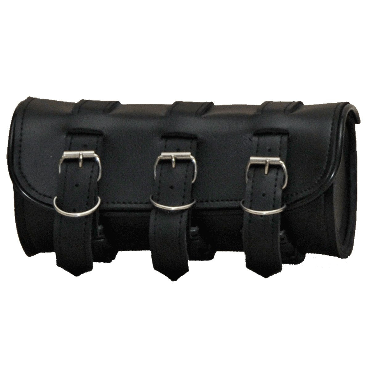 3 Strap Plain Black Hard Shell Motorcycle Toolbag