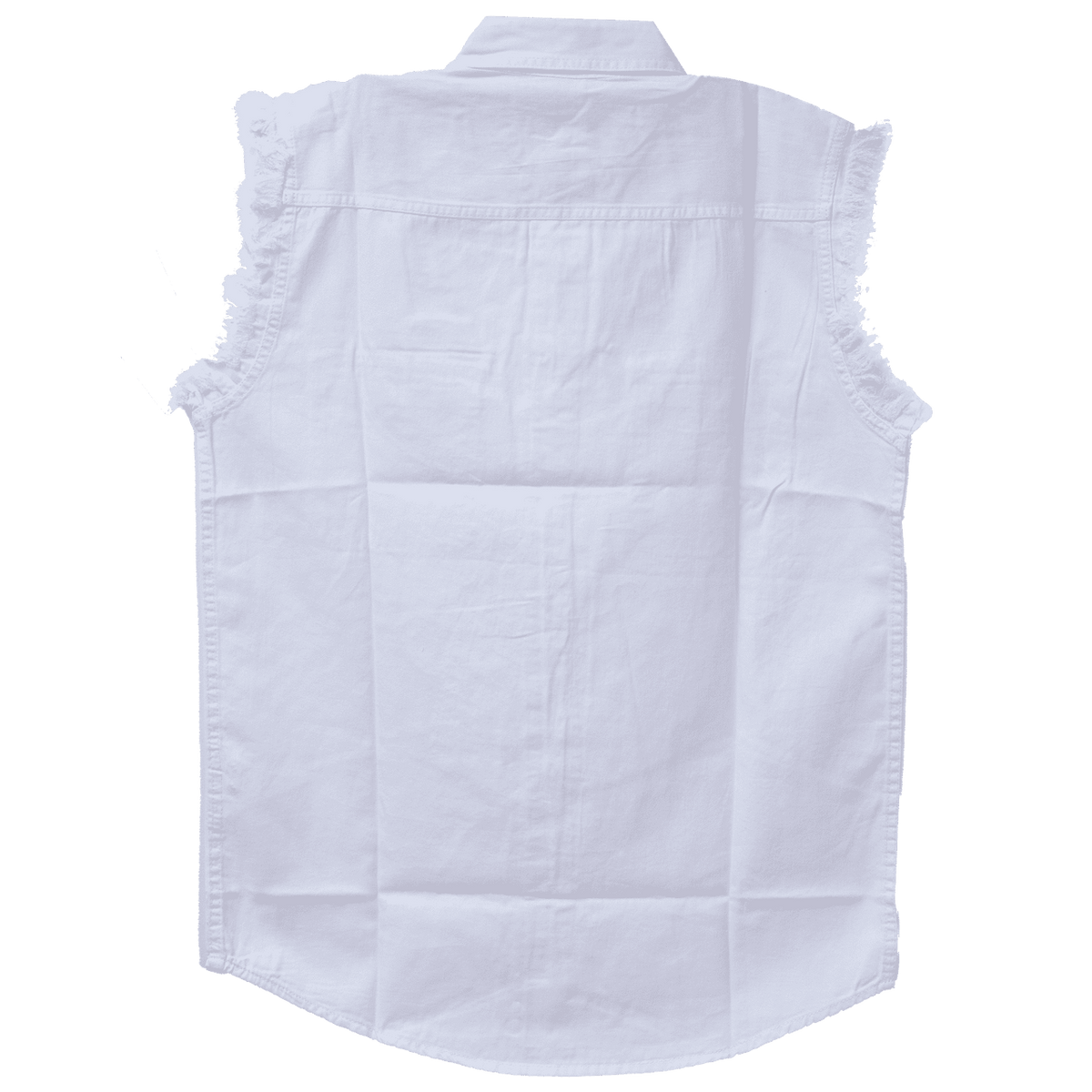 Vance - Men's Biker Motorcycle White Cut Off Sleeveless Shirt