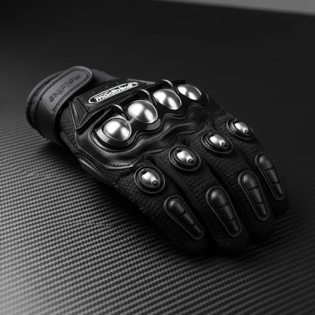 mad bike handschuhe Madbike Waterproof Motorcycle Gloves w/ Steel Alloy Nubs, Premium PU leather