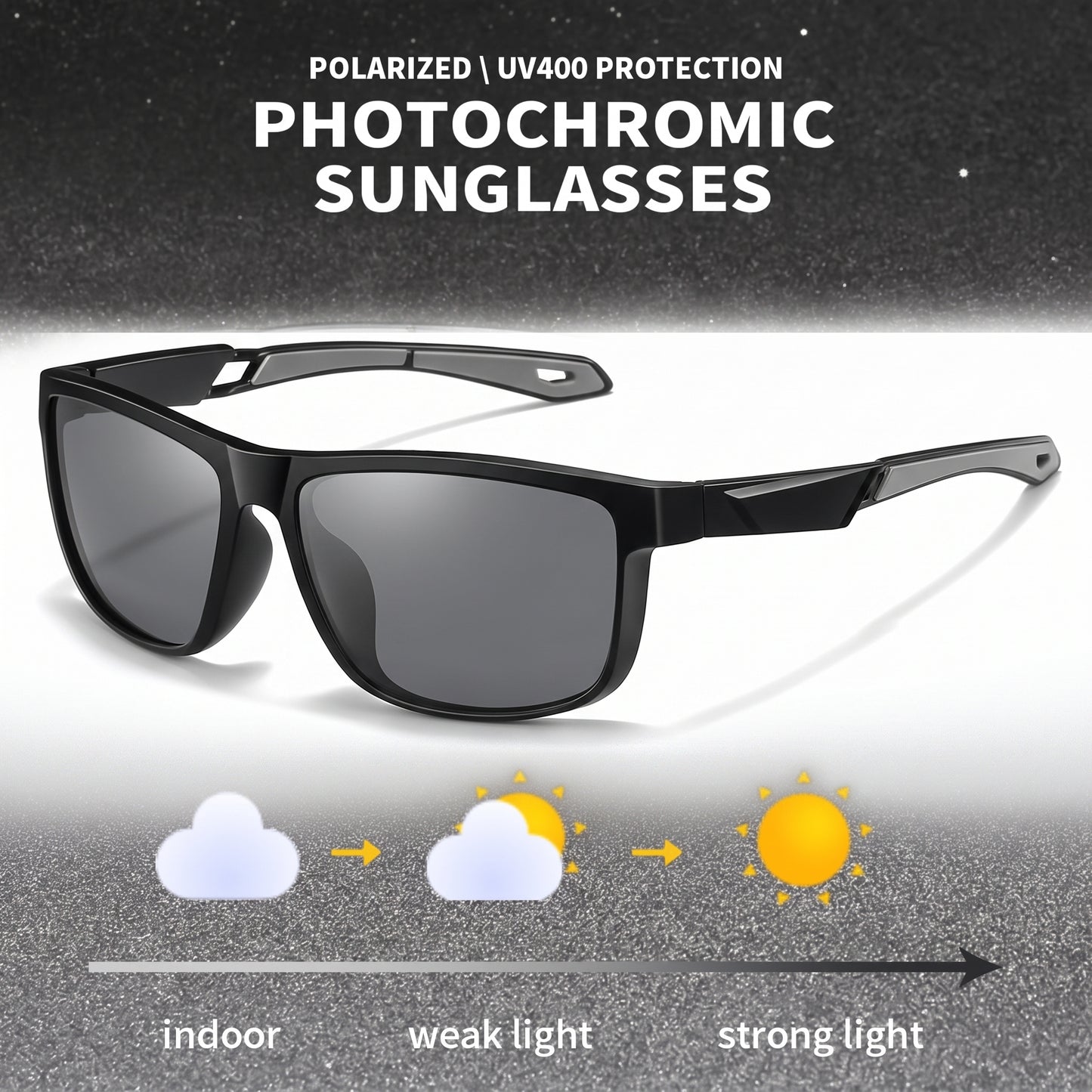 Motorcycle Accessory - Photochromic Polarized Sports Vintage Sunglasse