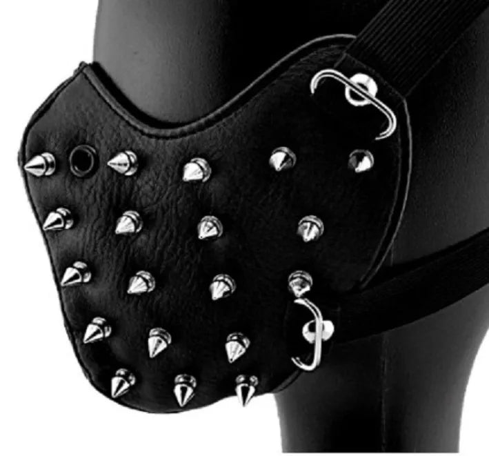 Leather Motorcycle Punk Rivets Face Masks
