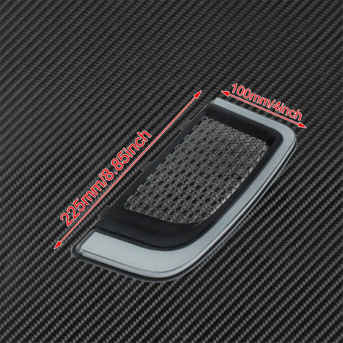 A sleek black Motorcycle LED Turn Signal Light Fairing Lower Grills for Harley Touring cover for a car door.