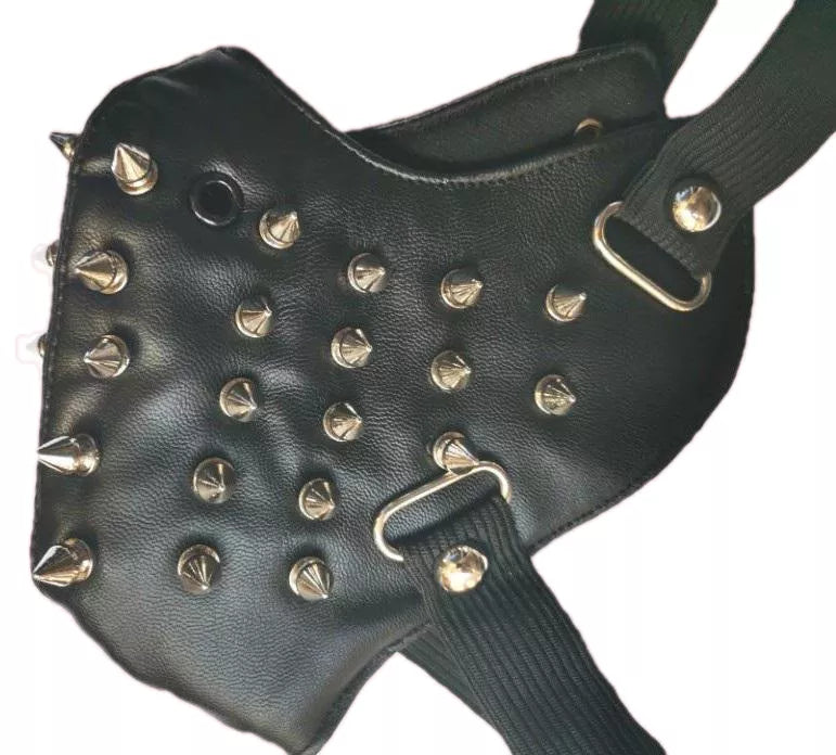 Leather Motorcycle Punk Rivets Face Masks
