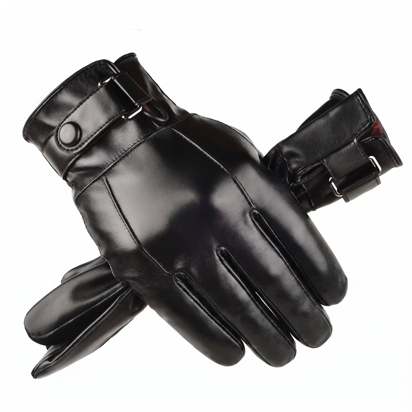 Motorcycle Gloves - Winter Gloves Men Genuine Leather Gloves Outdoor C