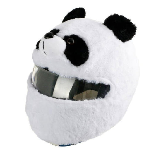 The Cool Motorcycle Helmet Cover - Panda Bear is an attention-grabbing riding companion featuring adorable ears and a panda face, perfect for adding a whimsical touch to your ride.