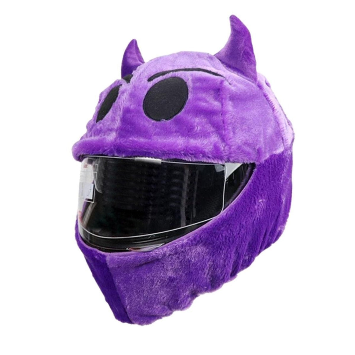 Cool Motorcycle Helmet Cover - Purple Devil Emoji