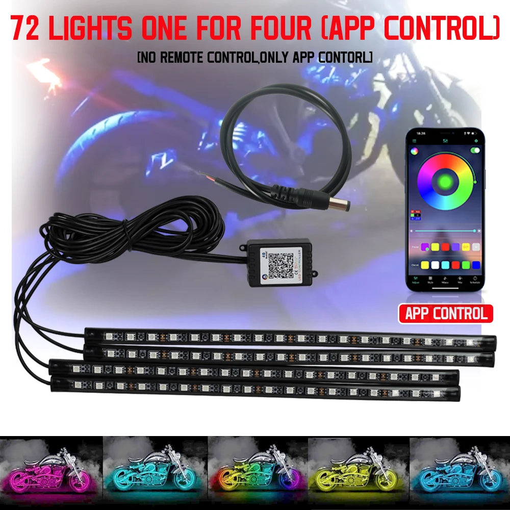 Motorcycle LED Lights - Underglow Atmosphere RGB App Control