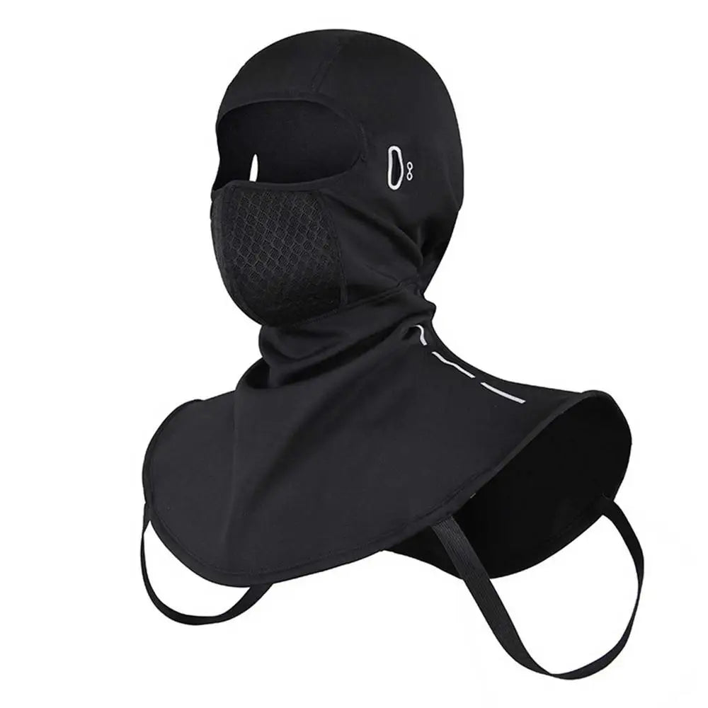 The ALR™ Winter Balaclava Neck Warmer is a black full-face accessory with mouth mesh vents and extended neck coverage, perfect for winter sports.