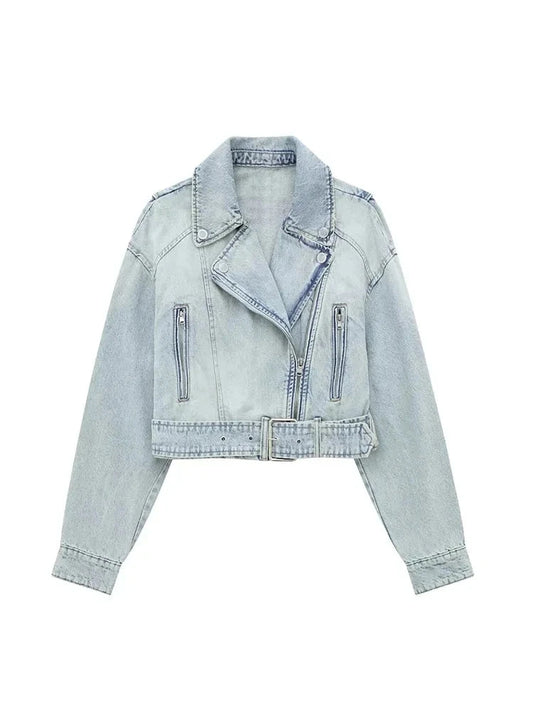Alr™ Women's Biker Denim Jacket – Chic Loose Streetwear