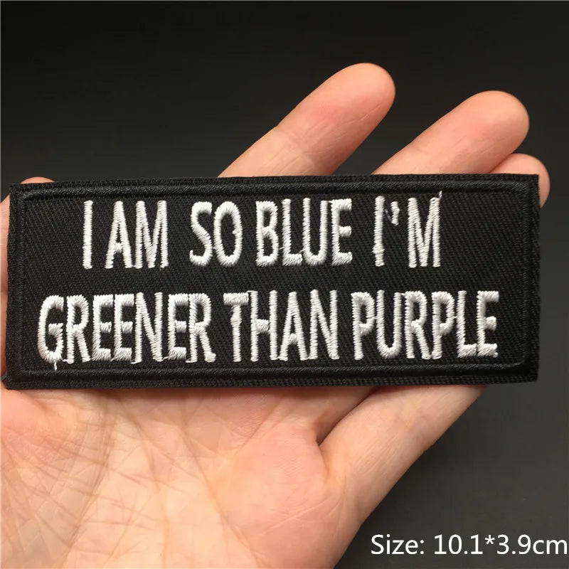 Alr™ Embroidered Iron-On Patch, Iam So Blue
