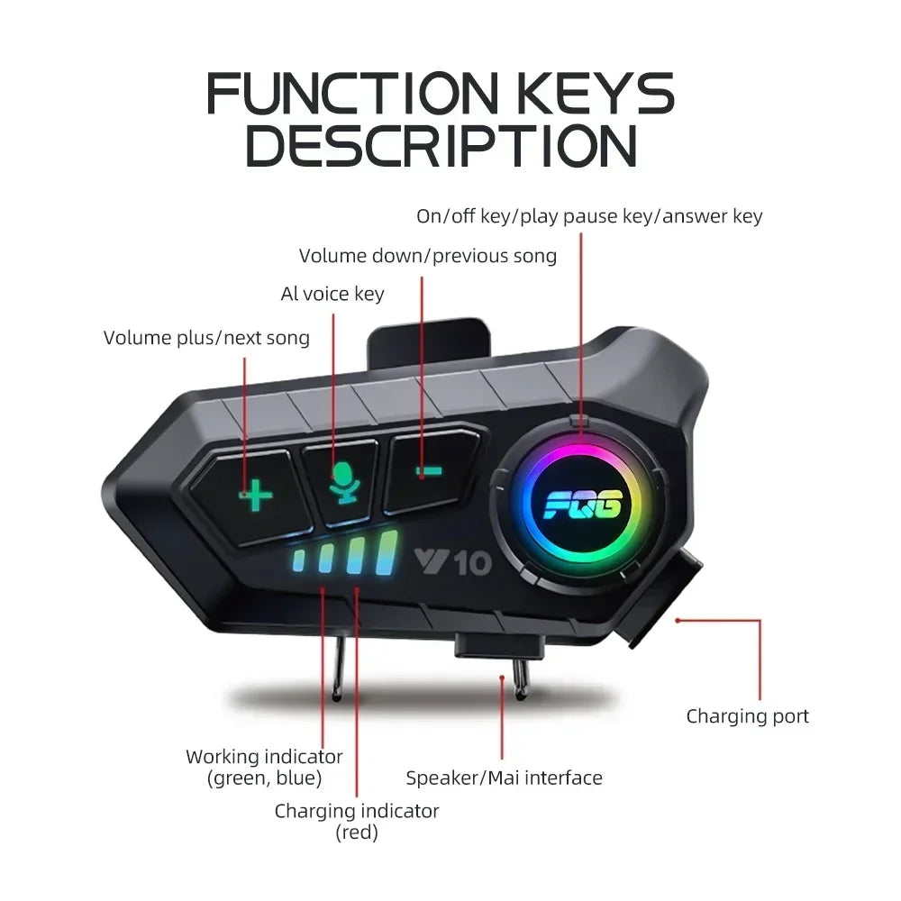 ALR Motorcycle Helmet Bluetooth Headset