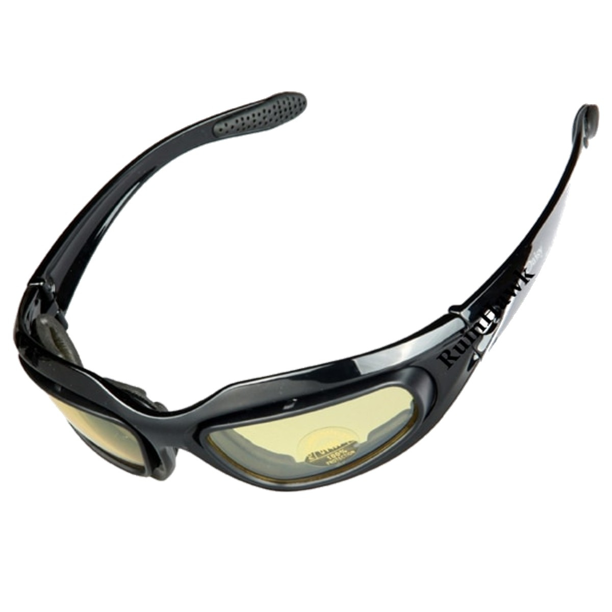 A pair of Classic Daisy Biker Motorcycle Sunglasses with yellow lenses providing protection for bikers.
