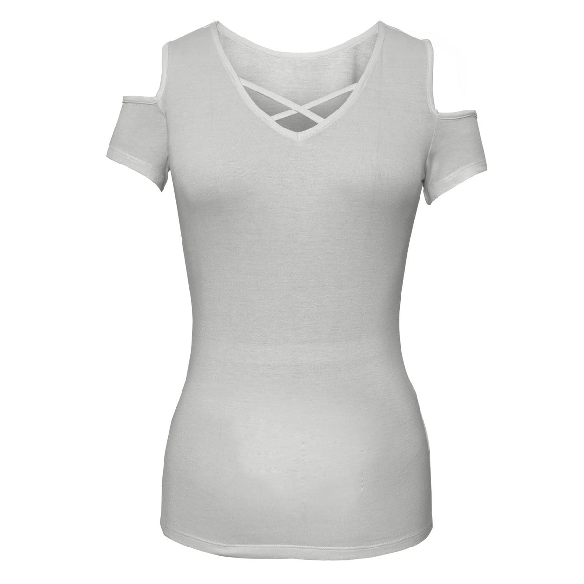 Ladies Half Sleeve Shoulder cutoffs Shirts
