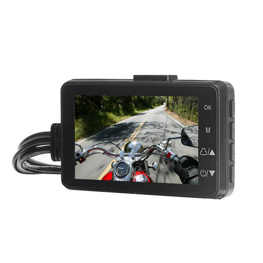 Motorcycle Black Dual Lens Dash Cam Video Recorder 3.6 Inch HD 1080P