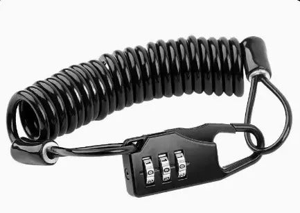 Motorcycle Helmet Anti Theft Cable Lock Waterproof 3 Digit Combination D-Lock