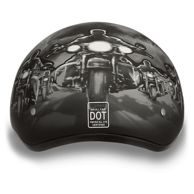 Daytona D.O.T. Motorcycle Skull Cap Half Helmet w/ Guns
