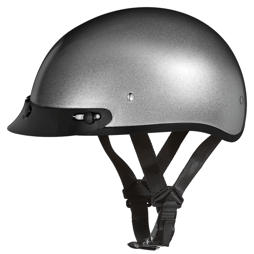 Daytona D.O.T Silver Metallic Cap Helmet
