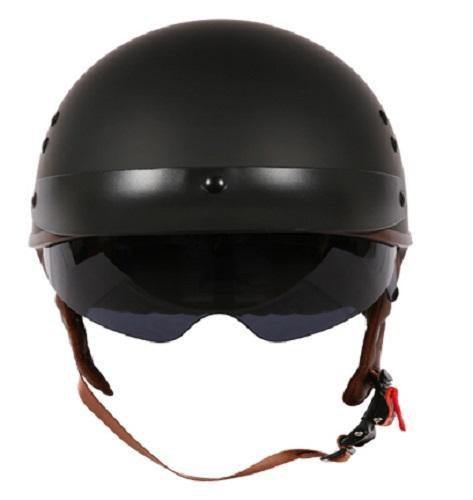 D.O.T. Born to Ride Skull Cap Half Shell Motorcycle Helmet, Dull Black