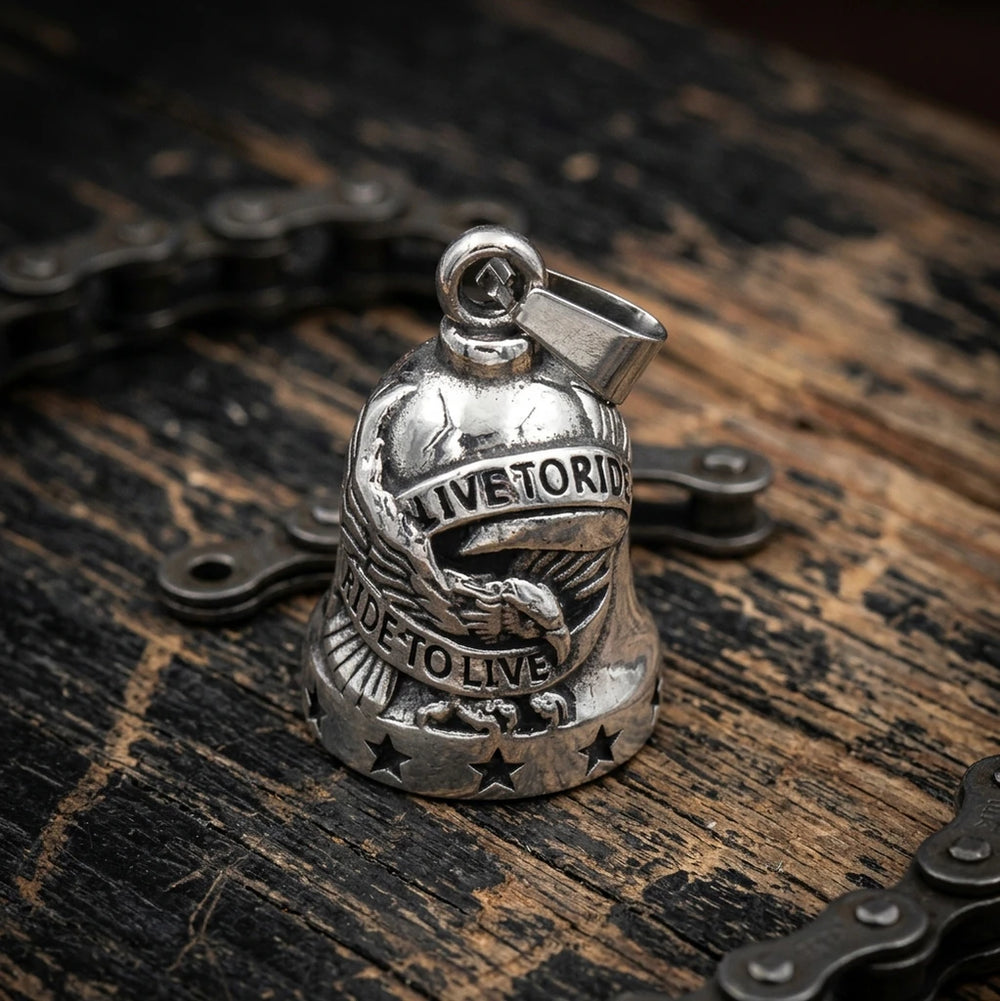 Motorcycle Guardian Bell Live to Ride Silver Eagle Gremlin Bell