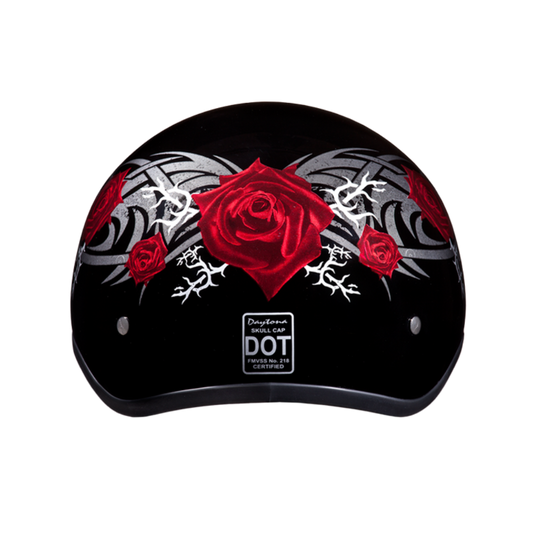 Daytona D.O.T Skull Cap - w/Rose Helmet