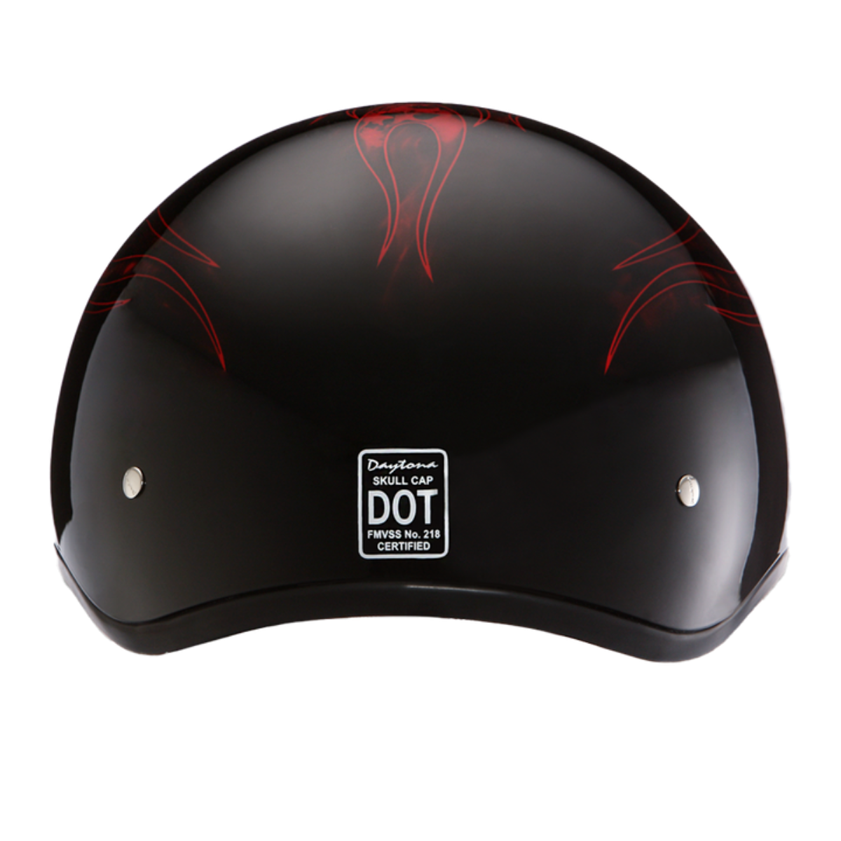 Daytona D.O.T Skull Cap - w/Skull Red Flame Helmet