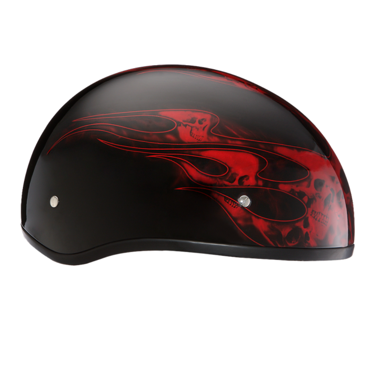 Daytona D.O.T Skull Cap - w/Skull Red Flame Helmet