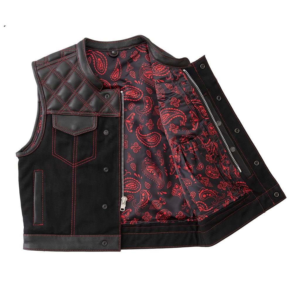 Demon - Men's Club Style Leather Vest - Limited Edition Factory Customs First Manufacturing Company