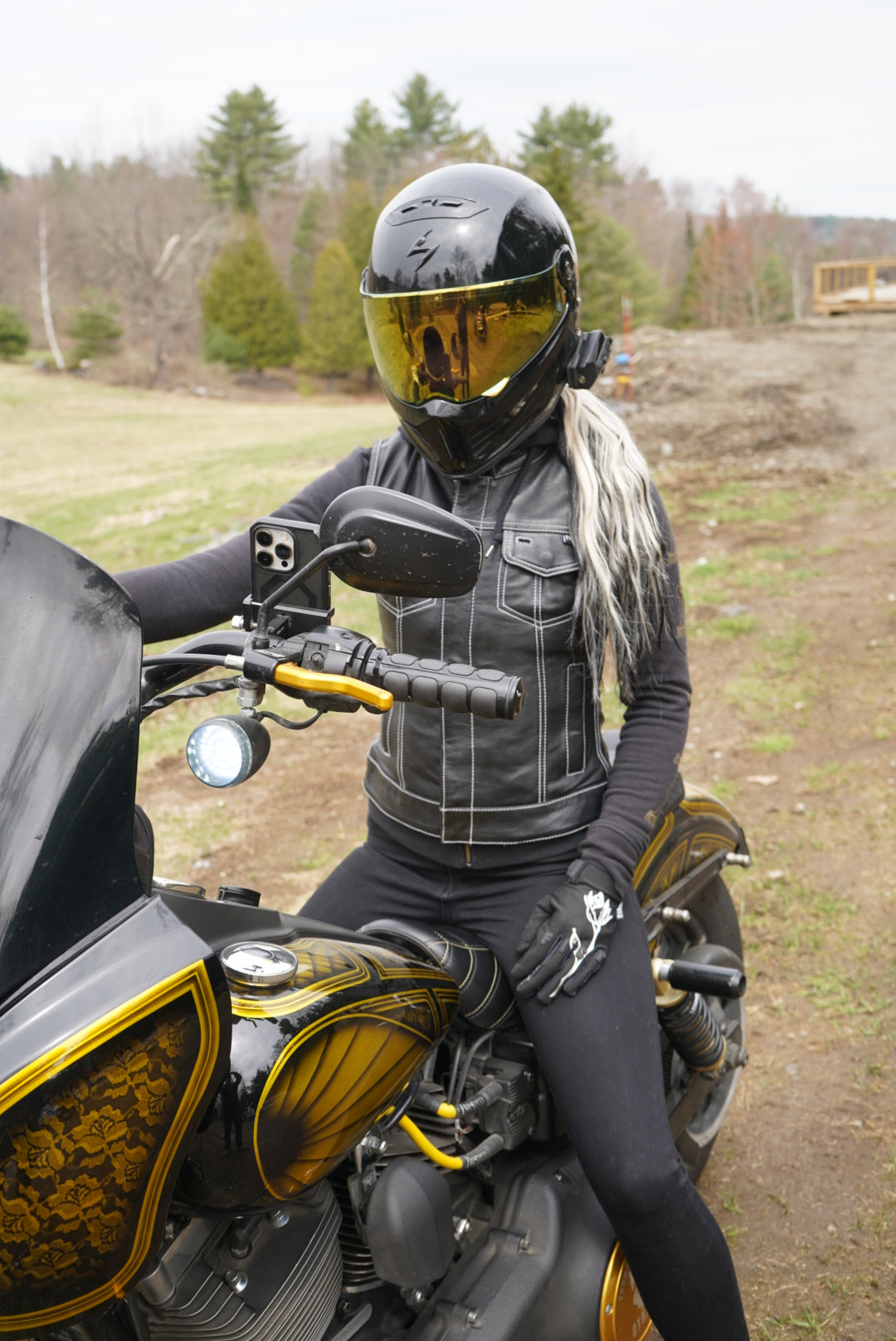 Jessica Women's Motorcycle Leather Vest - White - Limited Edition Women's Leather Vest Vests