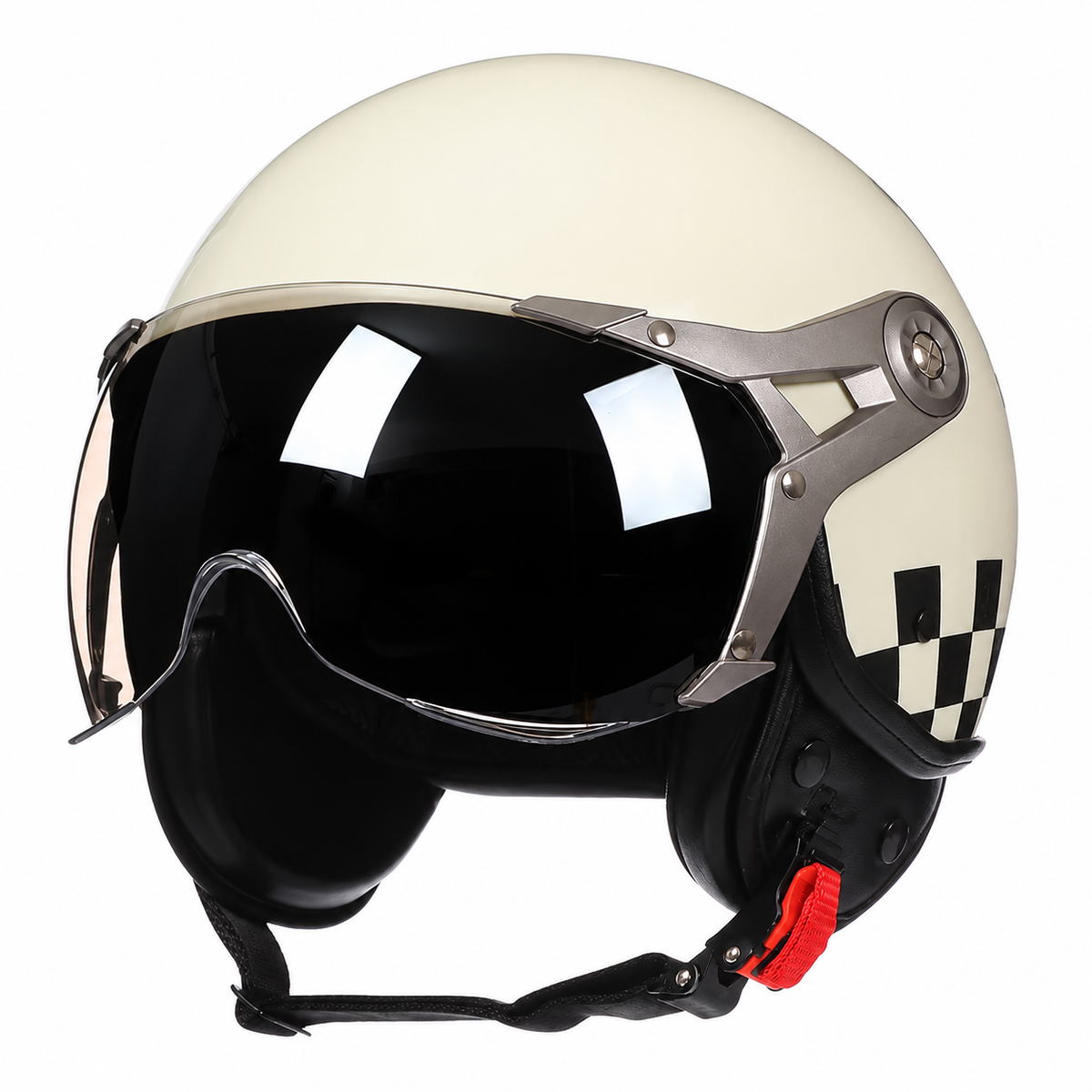 DOT Certified Retro Open Face Motorcycle Helmet – 3/4 Half Shell