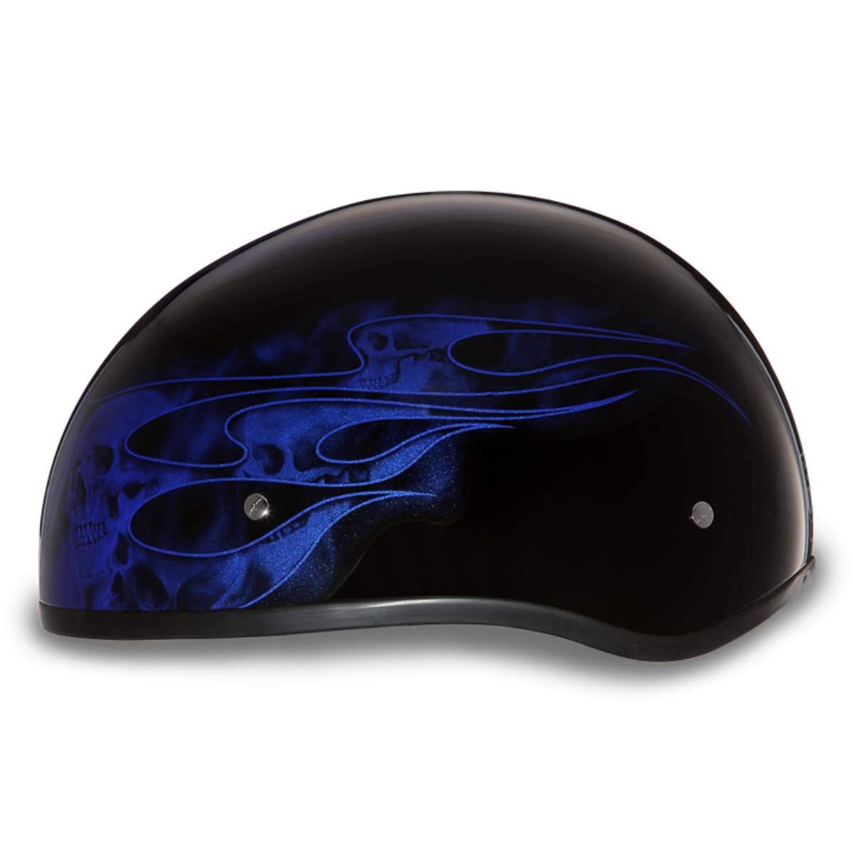 Daytona D.O.T Skull Cap - w/Skull Blue Flame Helmet