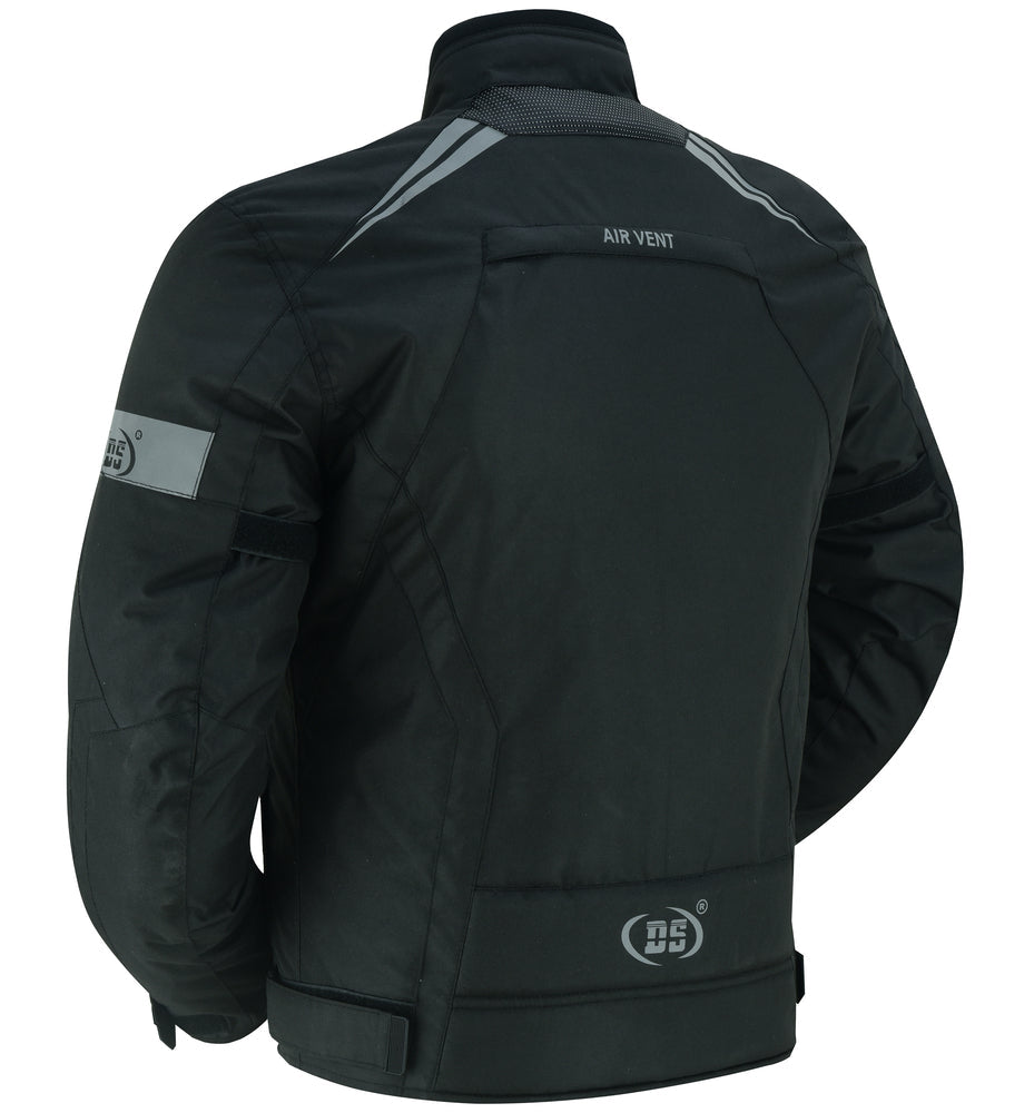 Flight Wings - Mens Textile Motorcycle Jacket - Black