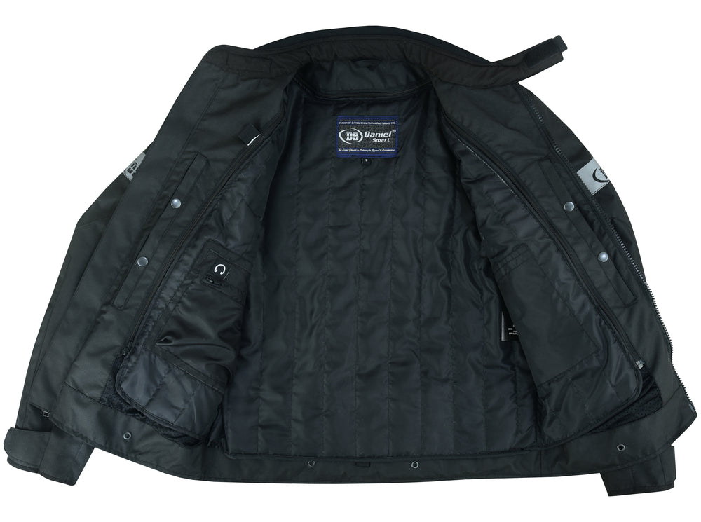 Flight Wings - Mens Textile Motorcycle Jacket - Black