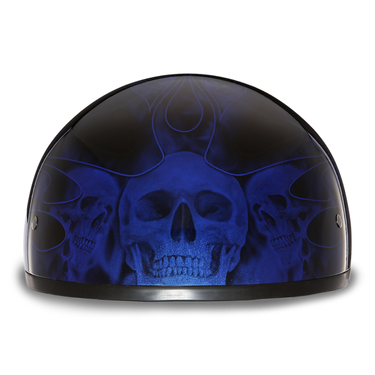 Daytona D.O.T Skull Cap - w/Skull Blue Flame Helmet