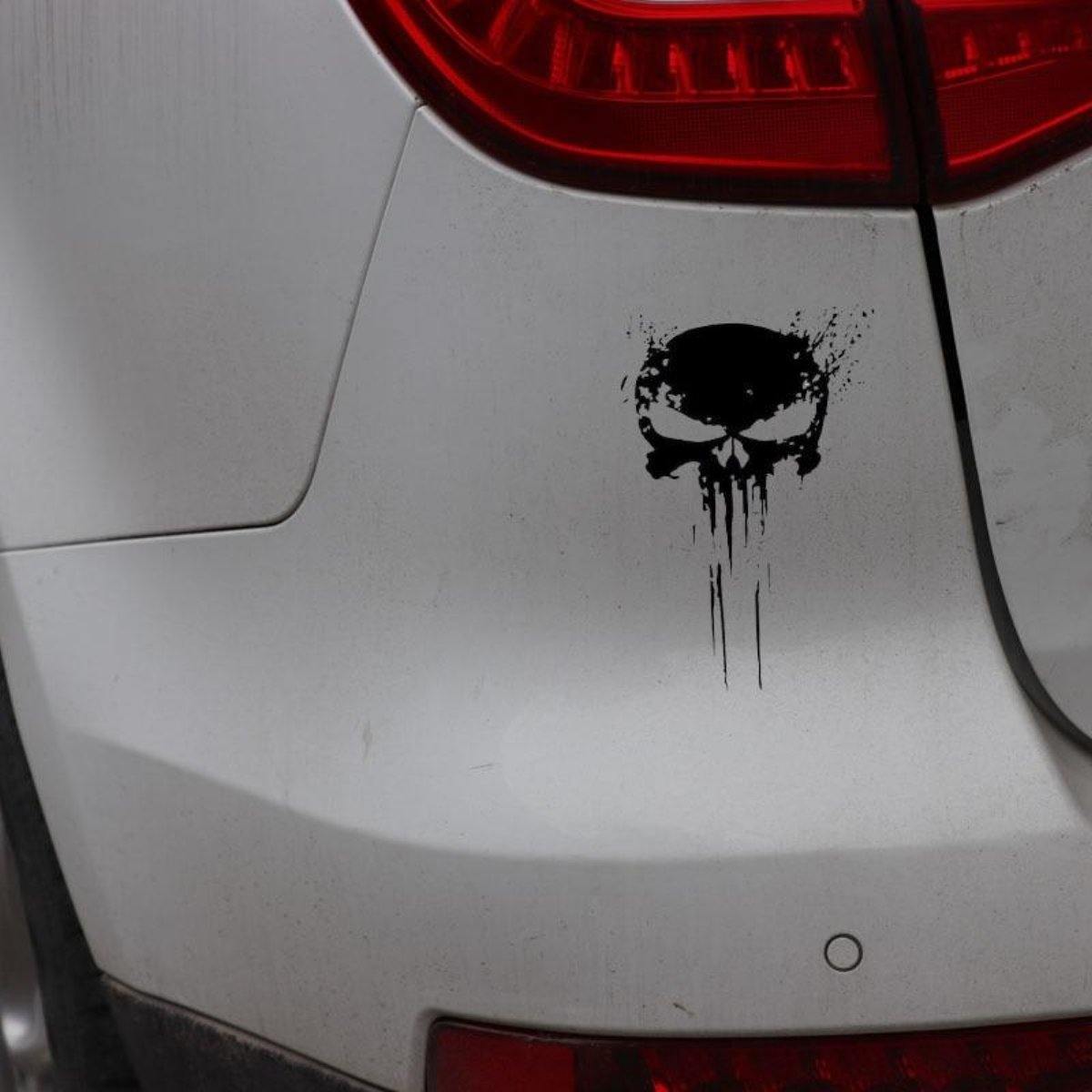 Punisher Skull Sticker Vinyl Decal, 4 x 6 in - American Legend Rider