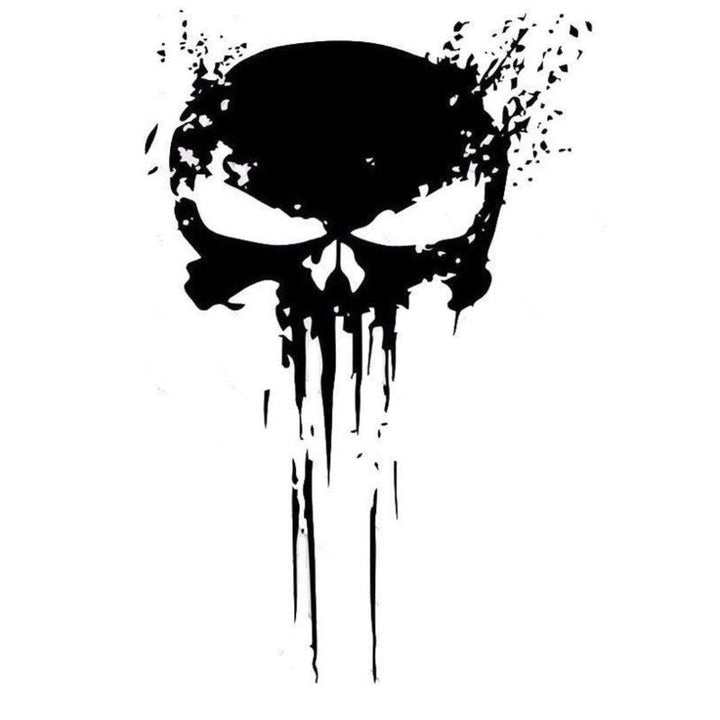 Punisher Skull Sticker Vinyl Decal, 4 x 6 in