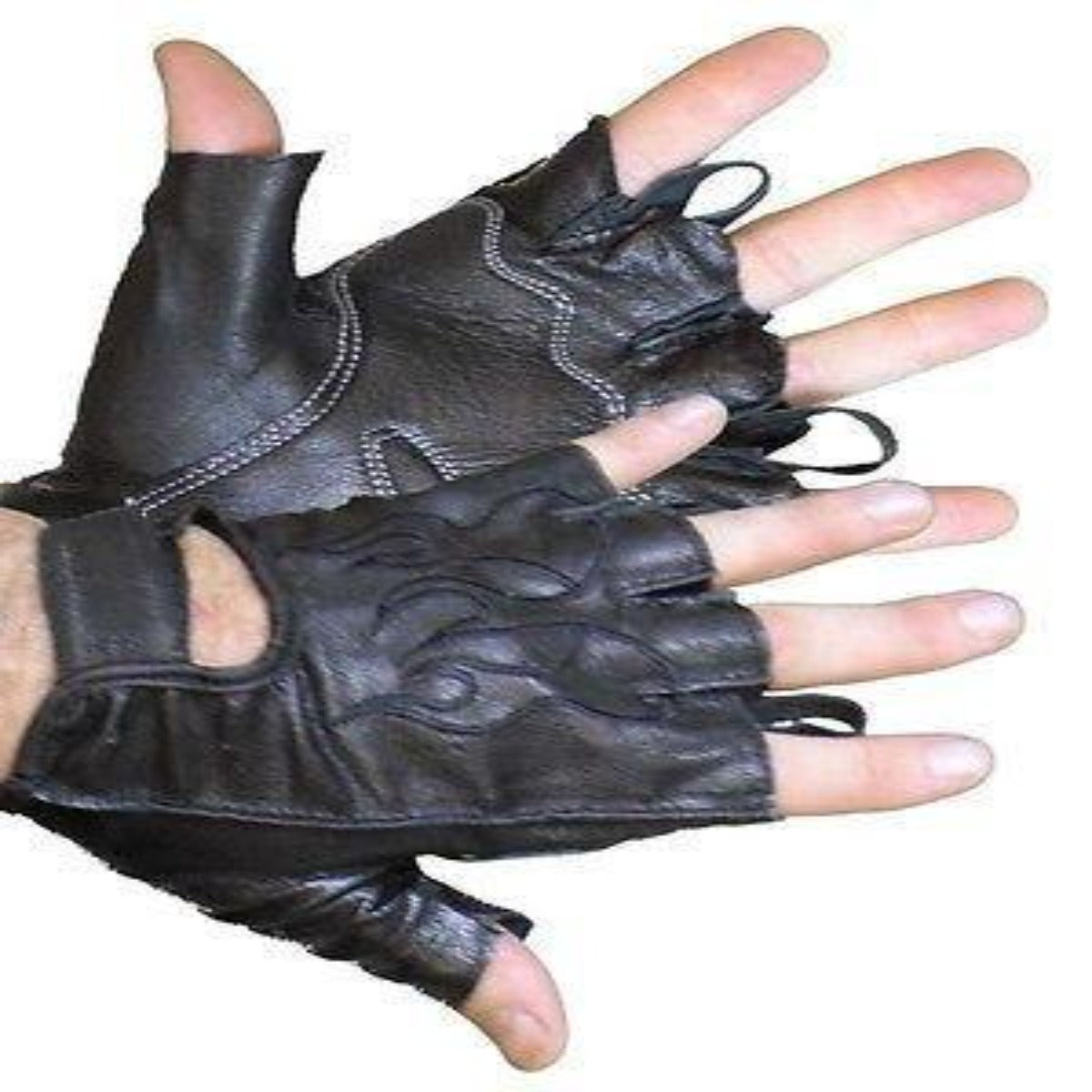 Vance Leather Fingerless Gloves with Gel Palm
