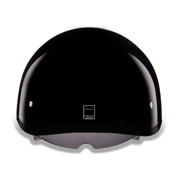 Daytona D.O.T Skull Cap Hi-Gloss Black Helmet with Inner Shield - American Legend Rider