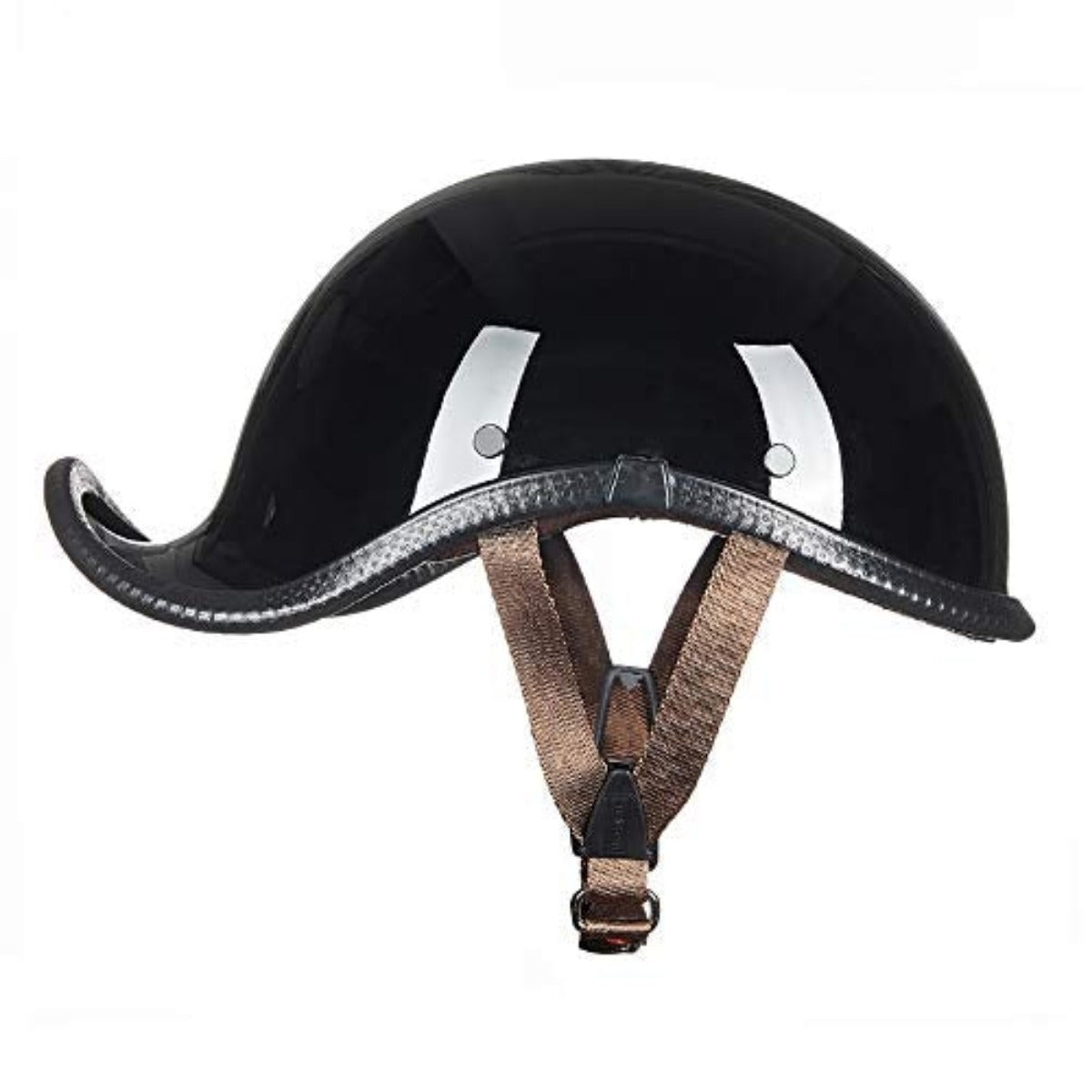 Retro Vintage German Motorcycle Helmet, Gloss Black