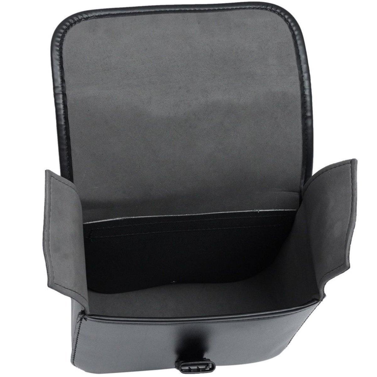 Universal Waterproof Motorbike Saddle Bag (Pair), PVC Leather, 10.2 × 4.5 × 9.6 in, Black - American Legend Rider