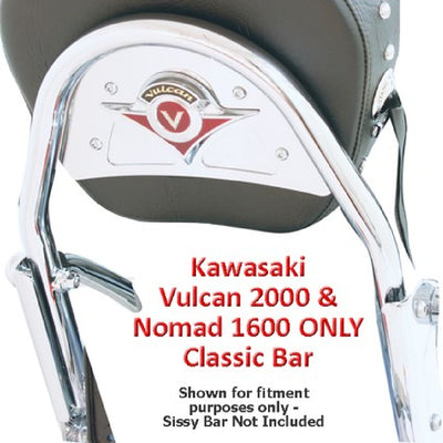 Mustang Sissy Bar Pad for Kawasaki Vulcan 2000, Limited & Classic LT '04-'10, Vulcan 1600 Nomad '05-'08