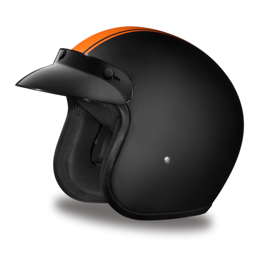 Daytona D.O.T Cruiser Orange Pin Stripe Helmet - American Legend Rider