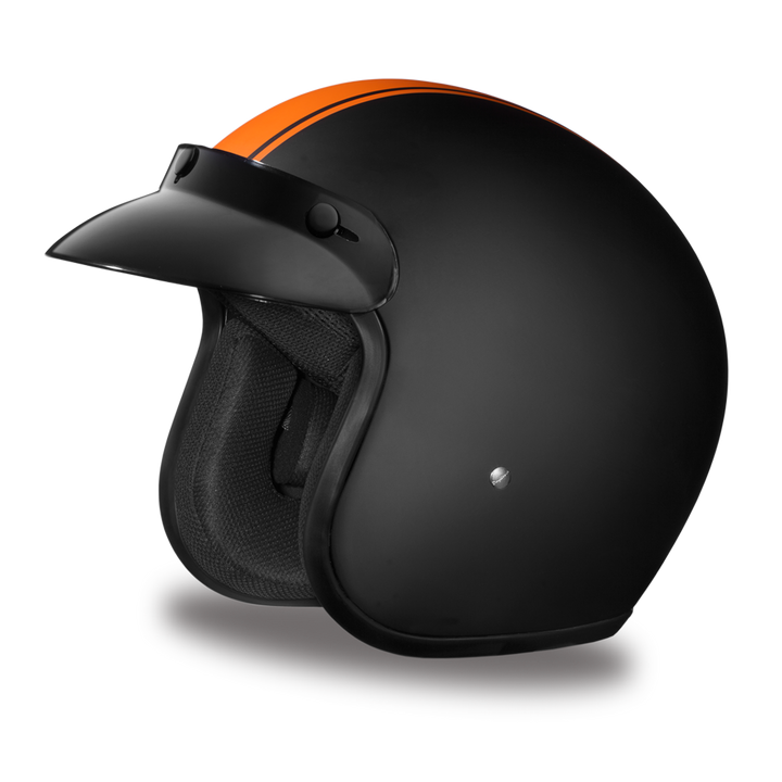 Daytona D.O.T Cruiser Orange Pin Stripe Helmet