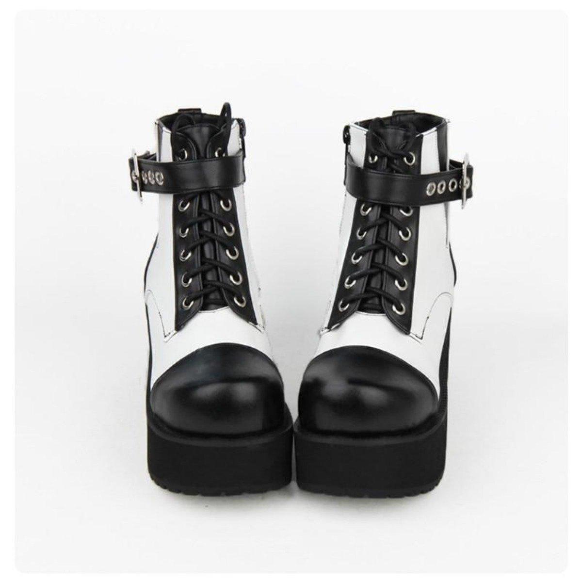 Women's Gothic Punk Ankle Boots with Block Heel - American Legend Rider