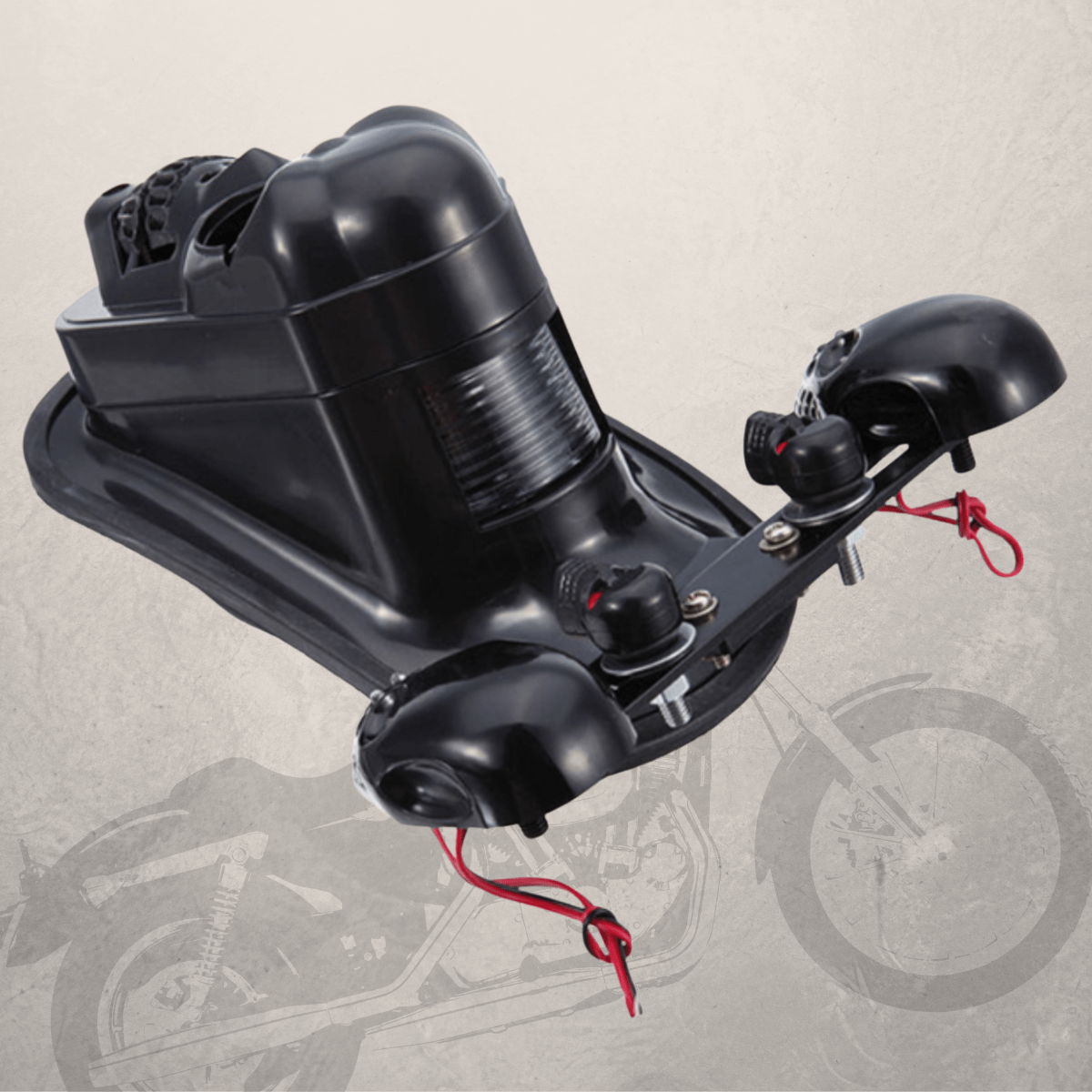 A black Motorcycle Skull Tail Lights with Turn Signals.