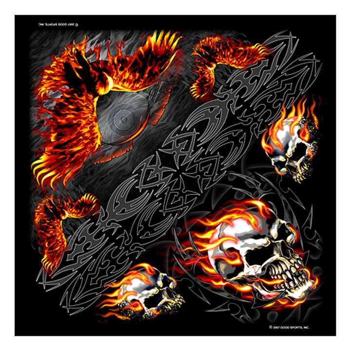 Hot Leathers Burning Skull Eagle Bandana